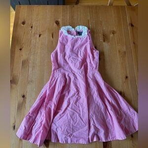 Polo by Ralph Lauren Pink Checkered Dress with Lace